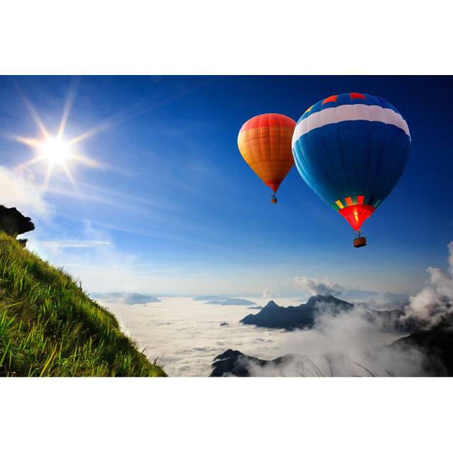 Colourful Hot-Air Balloons - Wrapped Canvas Photograph (61cm H x 91cm W x 3.8cm D)