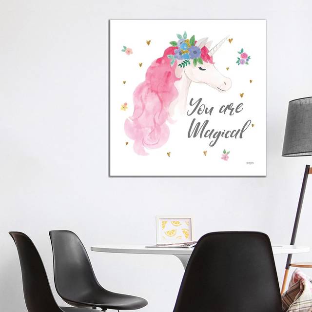 Magical Friends III You Are Magical by Jenaya Jackson - Wrapped Canvas Typography (93.98 cm H x 93.98 cm W x 3.175 cm D)