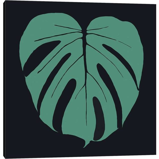 Monstera Plants Illustration - Wrapped Canvas Painting (45.72cm H x 45.72cm W x 1.905cm W)