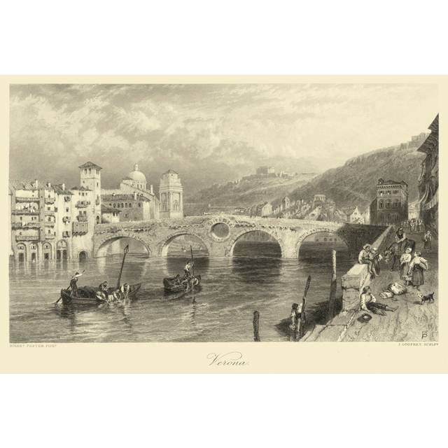 Vintage Verona - Wrapped Canvas Art Prints (30cm H x 46cm W x 3.8cm D)