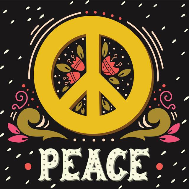 Peace Sign - Wrapped Canvas Graphic Art (122cm H x 122cm W)