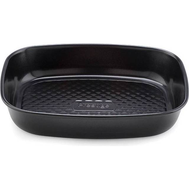 Prestige Inspire ugnsform – gryta – grillskål grönsaker – non-stick beläggning – robust kolstål – 26 x 22 x 4,5 cm, liten, svart