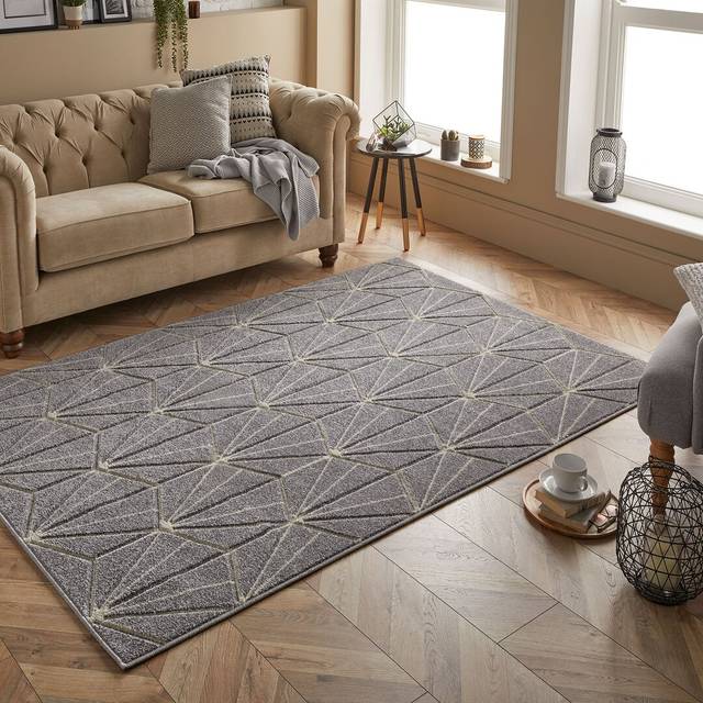 Adreana Tufted Grey/Cream Rug (Rectangle 120 x 170cm)