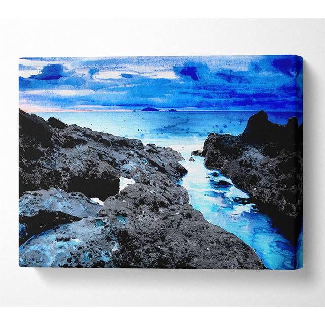 Rocky Shore - Wrapped Canvas Art Prints - Multicolour (50.8cm H x 81.3cm W x 10cm D)
