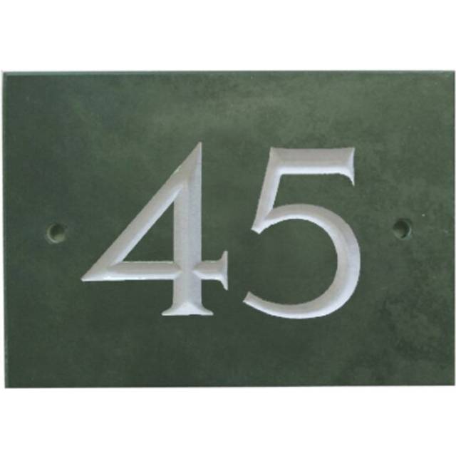 10cm Odacia Surface/Flush Mount House Number - Green (10cm H X 14cm W X 1cm D)