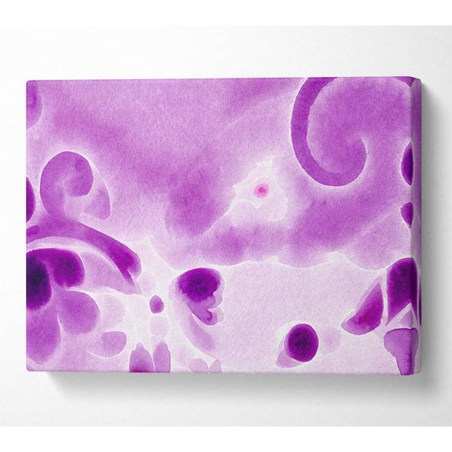 Psychedelic Garden Purple - Wrapped Canvas Art Prints - Multicolour (35.6cm H x 50.8cm W x 10cm D)