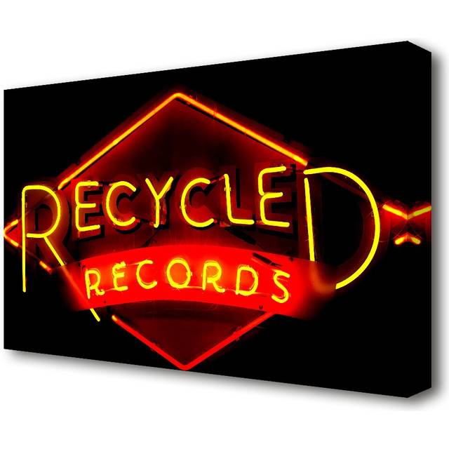 Recycled Records - Wrapped Canvas Typographic Print (50.8 cm H x 81.3 cm W)