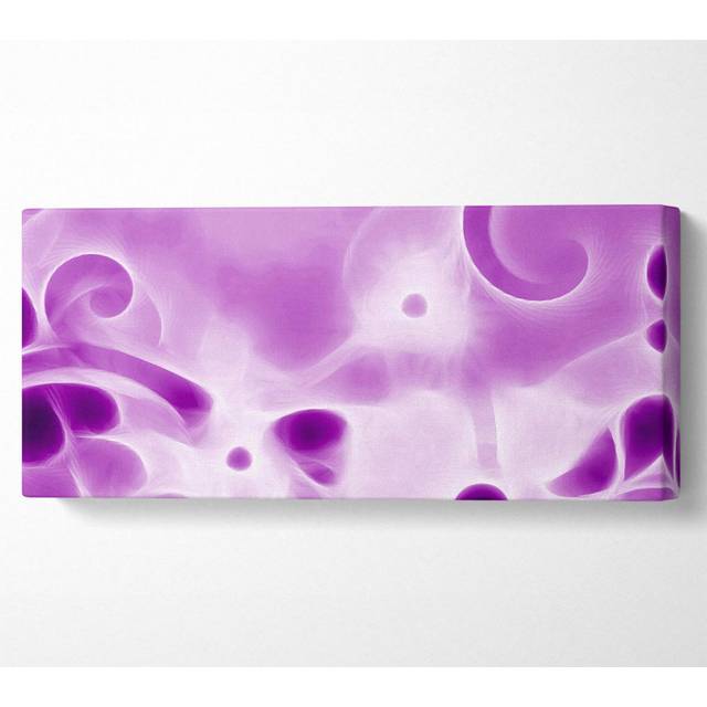 Psychedelic Garden Purple - Wrapped Canvas Art Prints - Multicolour (50.8cm H x 121.9cm W x 10cm D)