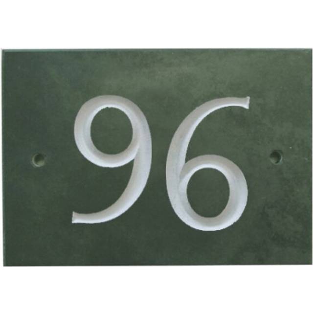 10cm Odacia Surface/Flush Mount House Number - Green (10cm H X 14cm W X 1cm D)