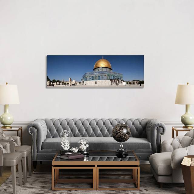 Town Square, Dome of the Rock, Temple Mount, Jerusalem, Israel - Wrapped Canvas Panoramic Photograph (152.4 cm H x 50.8 cm W x 3.175 cm D)