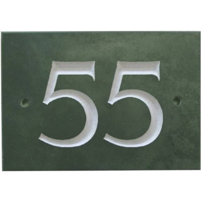 10cm Odacia Surface/Flush Mount House Number - Green (10cm H X 14cm W X 1cm D)