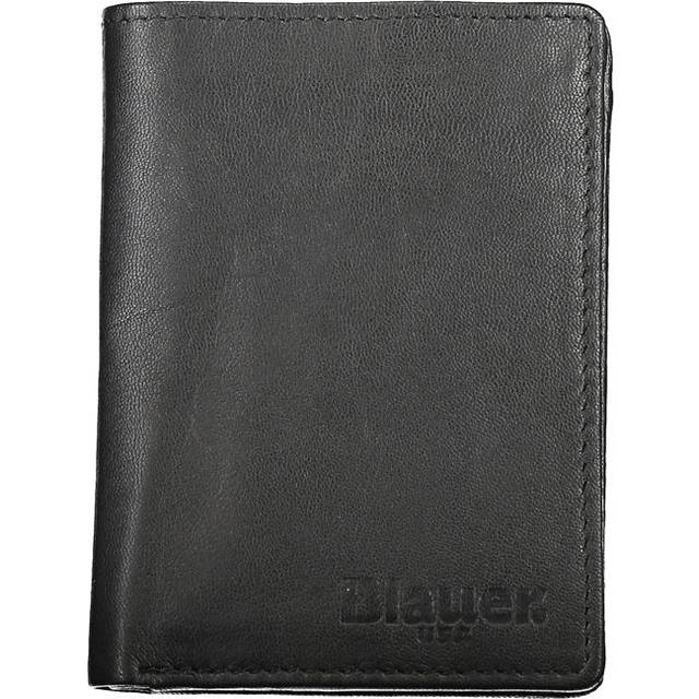 Blauer svart läderplånbok för män, svart, Svart
