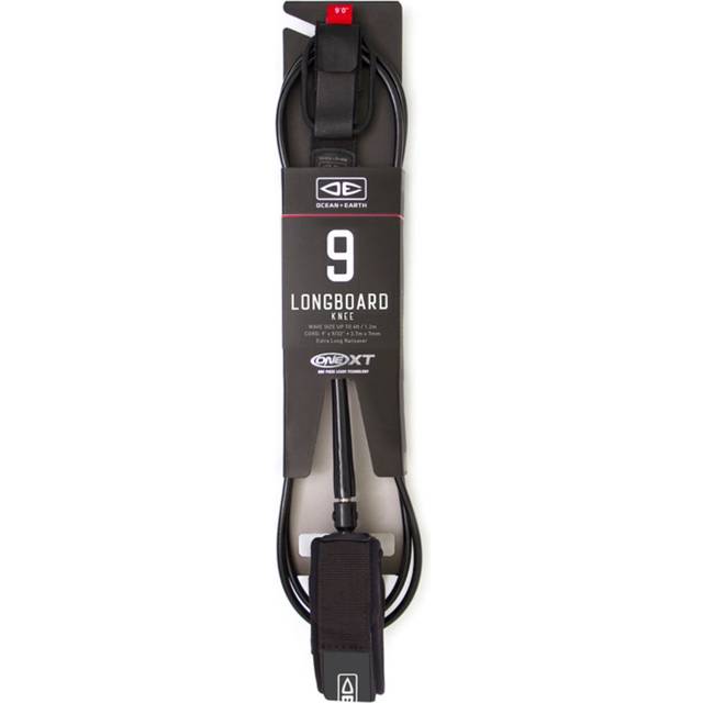 9'0" Longboard Regular Knee Moulded Leash in Black