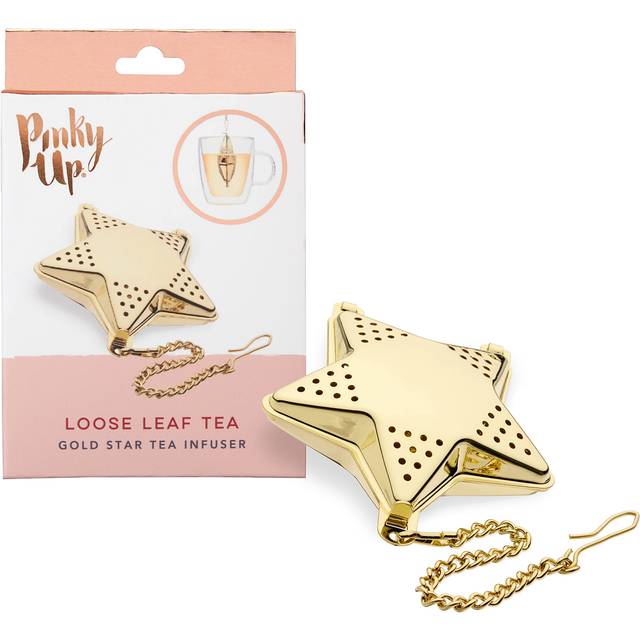 Pinky Up Star Shaped Tea Ball, Reusable Loose Leaf Tea Infuser, Brew Tea with Ease, Stainless Steel, gold
