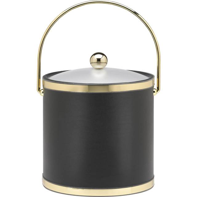 Sophisticates Black W/ Polished Gold 3 Qt Ice Bucket W/ Bale Handle  B