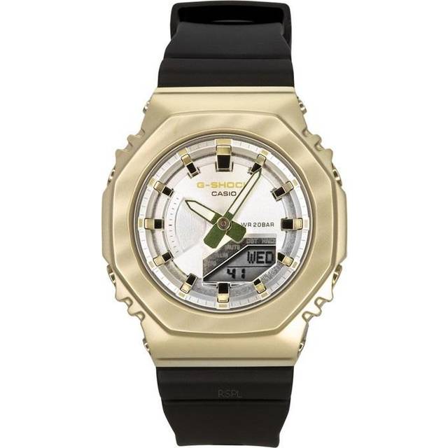 Casio G-Shock Metal Clad Analog Digital Resin Strap Siver Dial Quartz GM-S2100BC-1A 200M Women&#39;s Watch