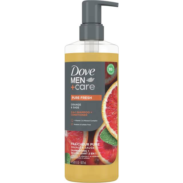 Dove, Men + Care, 2-in-1 Shampoo + Conditioner, Orange & Sage, 17.5 fl oz (517 ml)