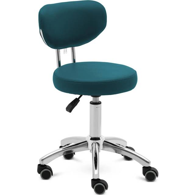 physa Roller Stool with Backrest - 46 - 60 cm - 150 kg - turquoise ASCONA TURQUOISE