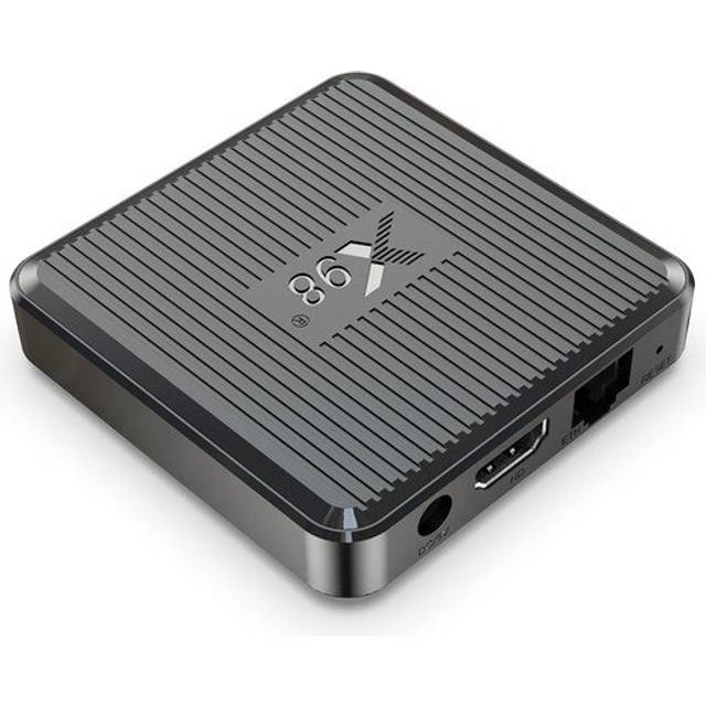 X98Q TV BOX Android 11 Amlogic S905W2 Quad Core ARM Cortex A53 2G RAM 16GB ROM 2.4G+5G WiFi 4K AV1 - EU Plug - Black & White