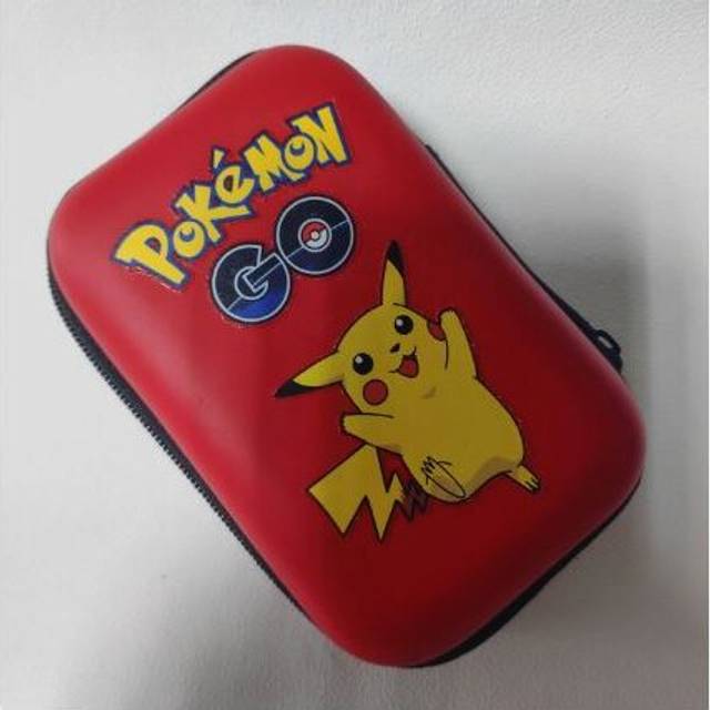 (Red) Case for Pokemon Card Cards Storage Box Portable Carry Travel Cover Storage Bag