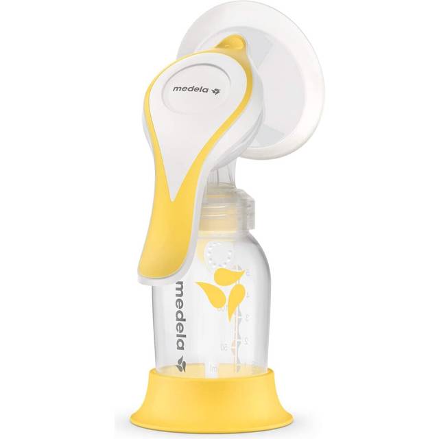 Medela Harmony Manual Breast Pump  Compact Swiss design featuring PersonalFit Flex shields and Medela 2 Phase Expression technology
