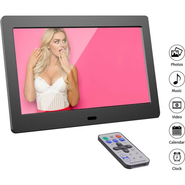 (8'' Black) 8''Digital Photo Frame Electronic Clock Picture Video Christmas Gift 2022