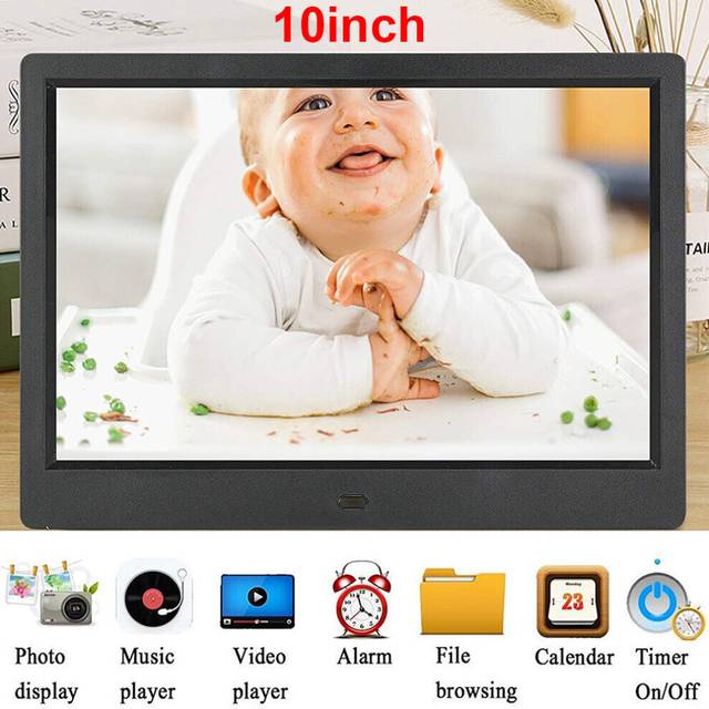 7'' Smart HD Digital Photo Frames Electronic Clock Picture Video Gift Black