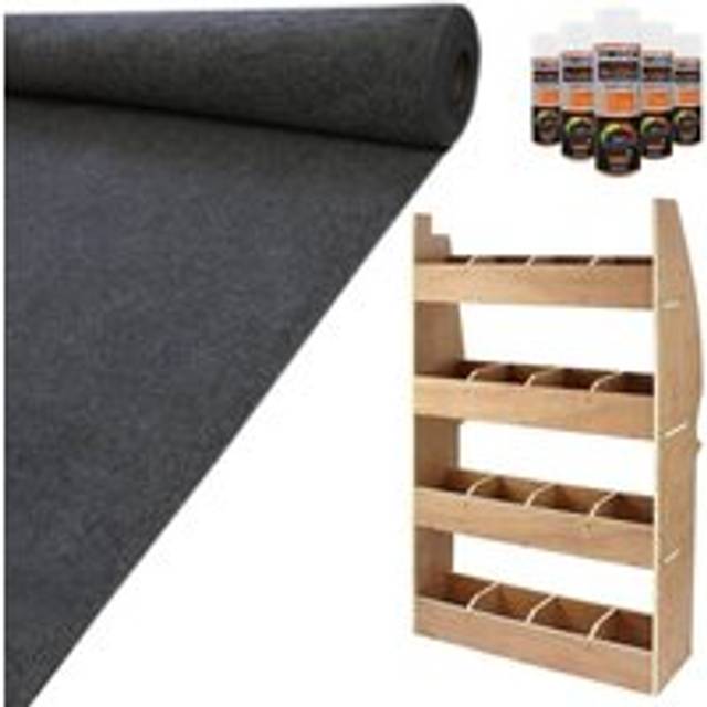 11m2 Anthracite Van Lining Carpet Super Stretch + Glue & Citroen Berlingo Rack