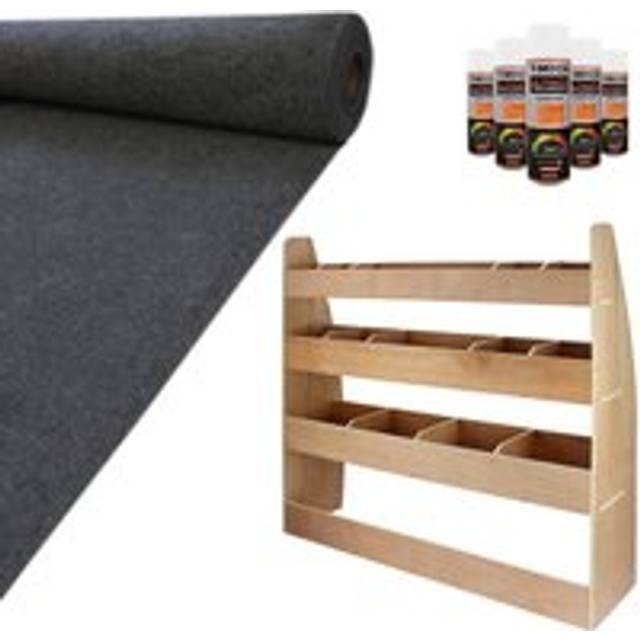 Monster Shop 11m2 Anthracite Van Lining Glue and VW Caddy Rack - MonsterShop - Grey - 0.5 x 550 x 200cm