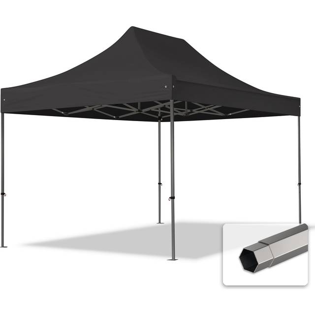 TOOLPORT 3x4.5 m PVC 800 Pop Up Gazebo PREMIUM Steel 40 mm, black - (600116)