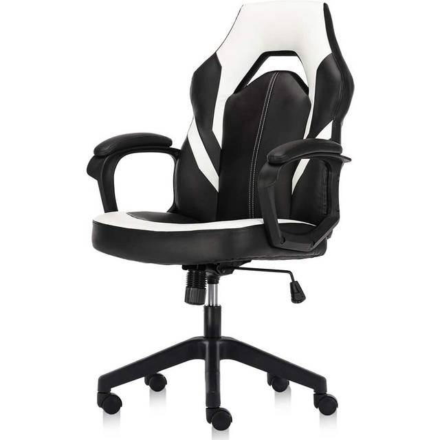 Ergonomic Computer Gaming Chair ? PU Leather Desk Chair with Lumbar Support, Swivel Office Chair Executive Chair with Padded Armrest and Seat Cushion