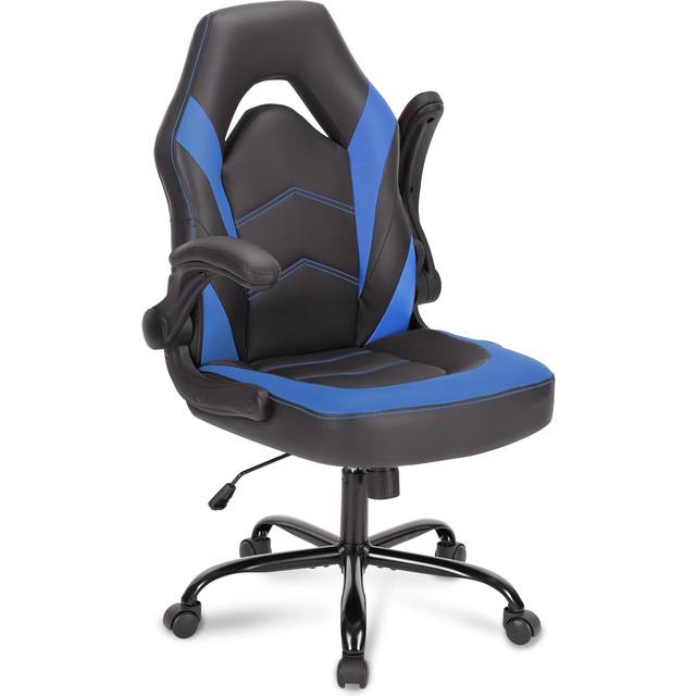 DUMOS Gaming Chair - Ergonomic Gaming Chair, Adjustable Rotating Gaming Chair Made of PU Leather with Folding Armrests, Suitable for Home, Offices