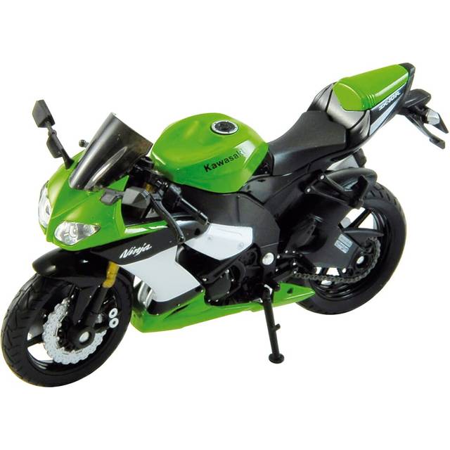 Welly Die Cast Motorcycle Green Kawasaki 2009 Ninja ZX-10R  1:18 Scale