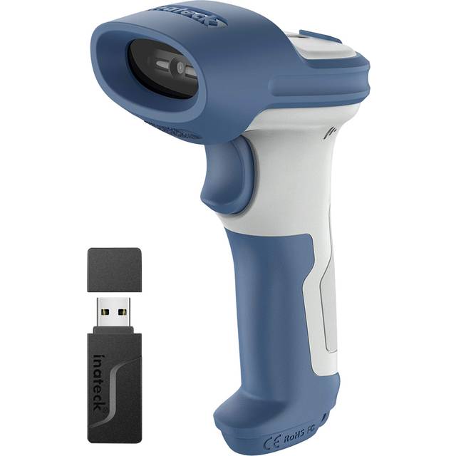 Inateck 1D 2D Wireless Barcode Scanner, Bluetooth 5.0 and 2.4Ghz Connection, USB 3 in 1, Support Reading Barcodes on Screen, BCST-73