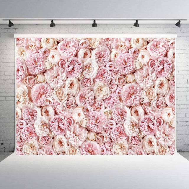 Floral Wall Backdrop 7X5 FT PINK Rose Flower Curtain Party Backdrops
