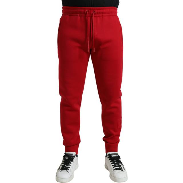 Dolce & Gabbana Red Cotton Blend Skinny Jogger Pants - IT52 | L