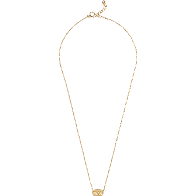 Enamel Mom Halsband 18 kt. Guldpläterad Silver N126G - Dam - 925 Sterling Silver - Gold (42 cm)
