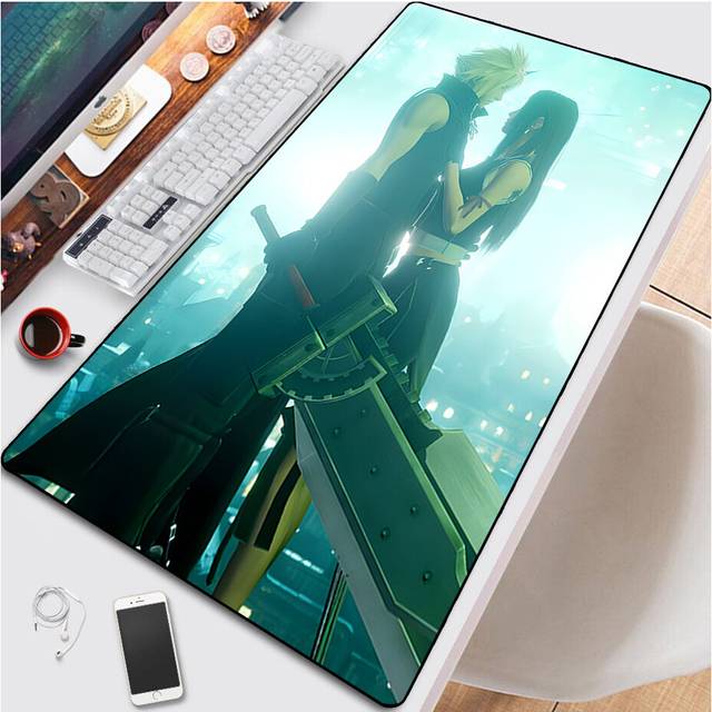 (a-LMP-012 180x220x2mm) Final Fantasy Mousepad Sexy Tifa HD Printing Computer Lock Edge Keyboard Mat PC Desk Pad Large Mouse Pad Gaming Accessories Gi