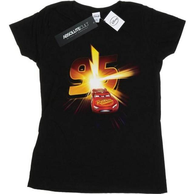 (S, Black) Disney Womens/Ladies Cars Lightning McQueen Burst Cotton T-Shirt