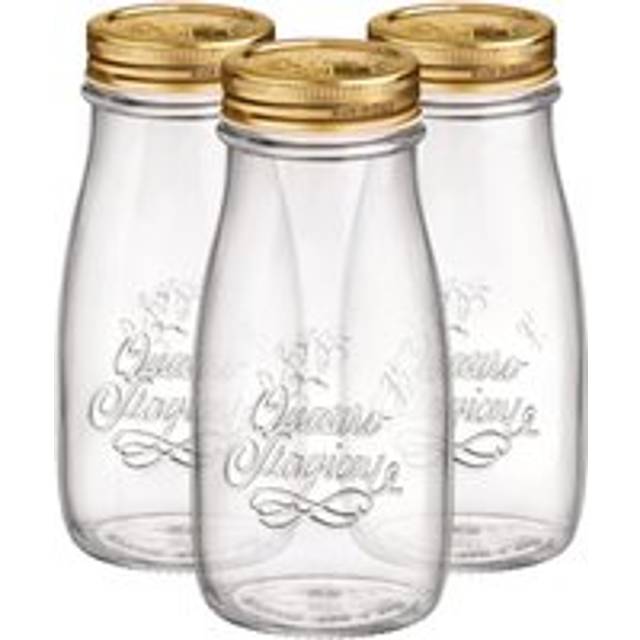 400ml Quattro Stagioni Glass Bottles with Screw Top Lid - Pack of 3