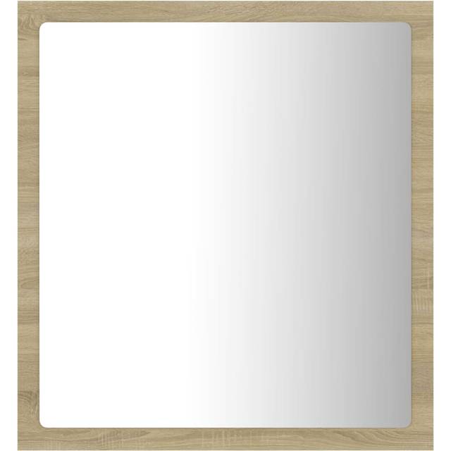 vidaXL LED Bathroom Mirror Sonoma Oak 40x8.5x37 cm Acrylic - Brown