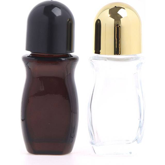 (Clear) 50ml Empty Glass Roll-on Deodorant Bottles With Plastic Roller Ball