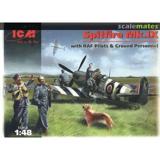 ICM 1/48 Scale Spitfire Mk.IX with RAF Pilots & Ground Personnel (7 Figures) Model Kit - Multicoloured