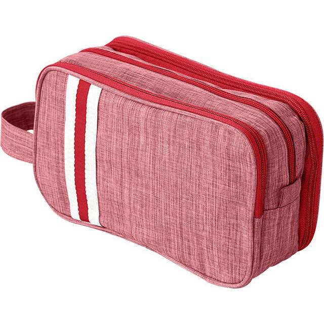 (Wine Red, 25cm/9.84in) Toiletry Bag Makeup Storage Bag Large Capacity Dry And Wet Separation Portable