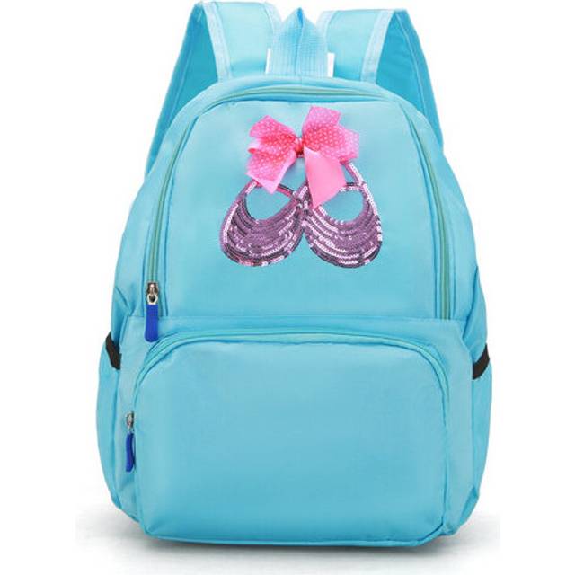(a-blue) High Quality Sequined Shoes Image Girls Ballerina Backpack Ballet Dance Bags for Kids Lovely Students School Bag