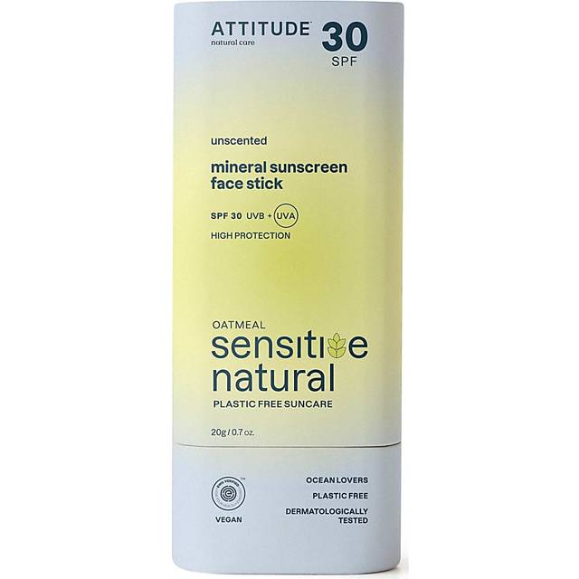 Attitude Sensitive Natural Face Stick Solkräm med mineraler I stift för känslig hud 20 g