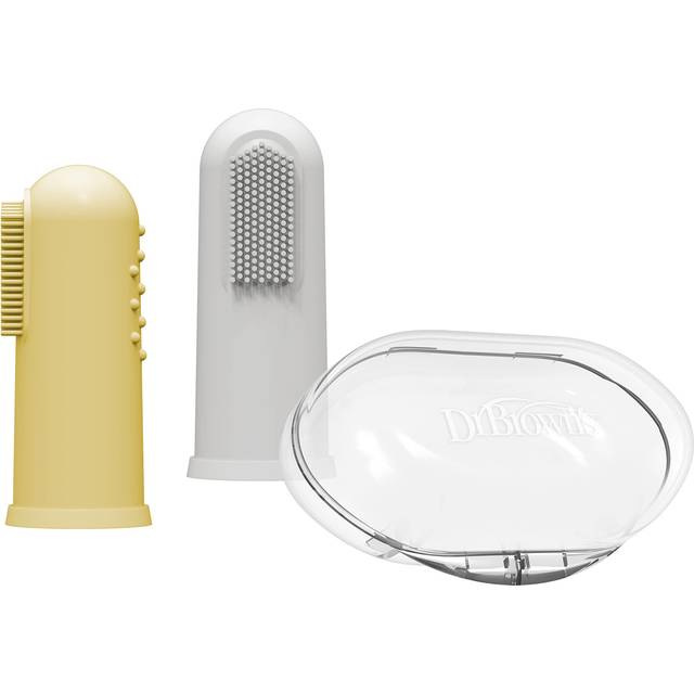 Dr. Brown's Baby Finger Toothbrush Storage Case 3 months + BPA Free - 3 Piece 1 Set