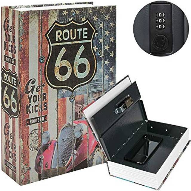 KYODOLED Hidden Metal Lock Box Diversion Book Safe with Combination Lo