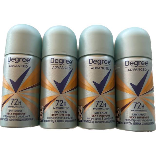 Degree Womens Travel Deodorant Sexy Intrigue 3-Pack - 72H MotionSense Antiperspirant Spray  Tantalizing Floral  Vanilla  Amber Scent  1 Oz Ea