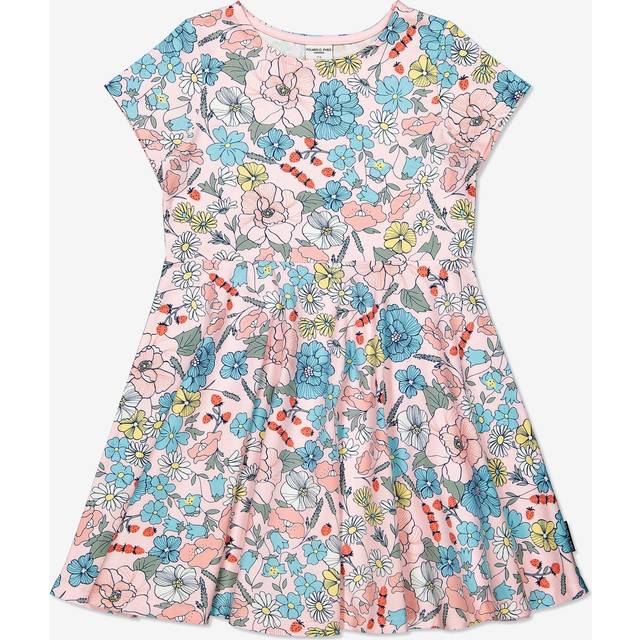 Flower Print Kids Dress - Pink - 1.5-2y x 92